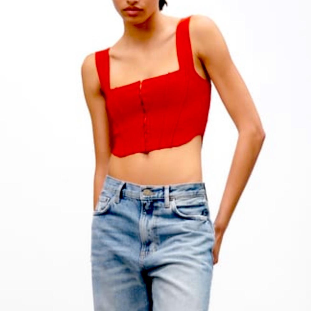 Zara knit corset top NWOT